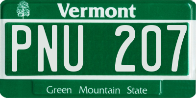 VT license plate PNU207