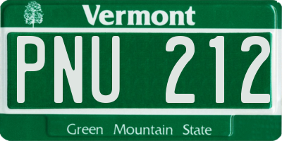 VT license plate PNU212