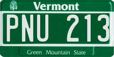 VT license plate PNU213
