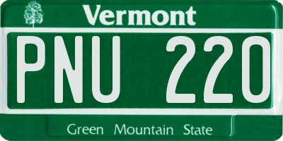 VT license plate PNU220