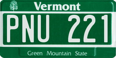 VT license plate PNU221