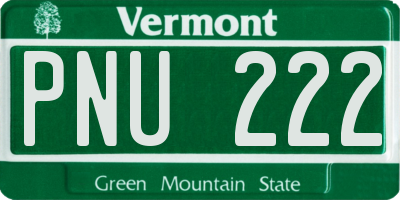 VT license plate PNU222