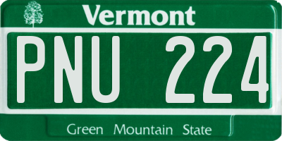 VT license plate PNU224