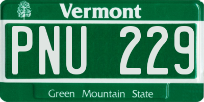 VT license plate PNU229