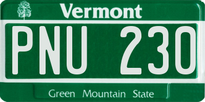 VT license plate PNU230