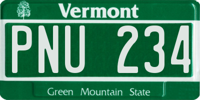 VT license plate PNU234