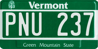 VT license plate PNU237