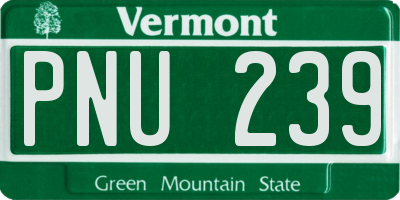 VT license plate PNU239