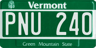 VT license plate PNU240