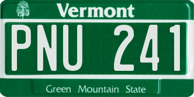 VT license plate PNU241
