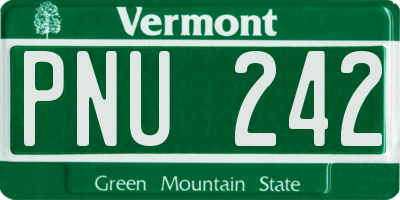 VT license plate PNU242