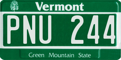VT license plate PNU244