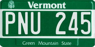 VT license plate PNU245