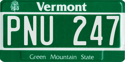 VT license plate PNU247