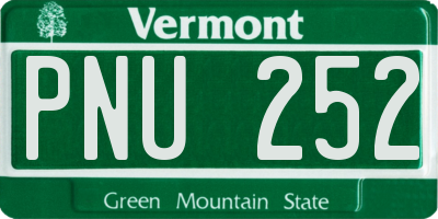 VT license plate PNU252