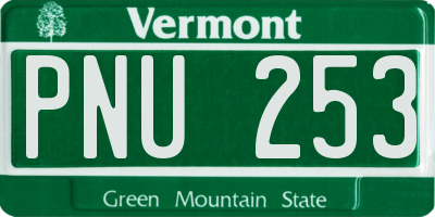 VT license plate PNU253