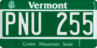 VT license plate PNU255
