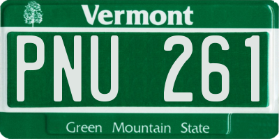 VT license plate PNU261