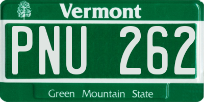 VT license plate PNU262