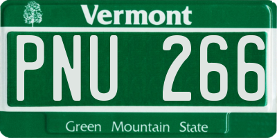 VT license plate PNU266