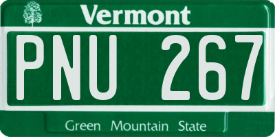 VT license plate PNU267