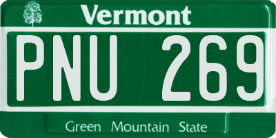VT license plate PNU269