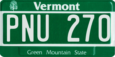 VT license plate PNU270