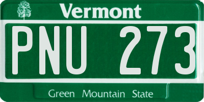 VT license plate PNU273