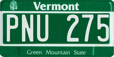 VT license plate PNU275