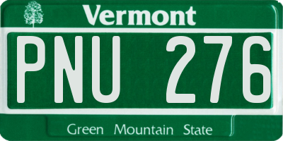 VT license plate PNU276