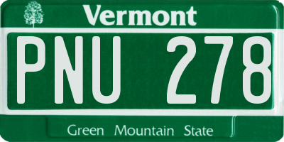 VT license plate PNU278