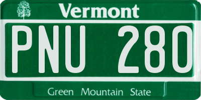 VT license plate PNU280