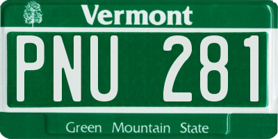 VT license plate PNU281