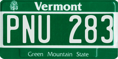 VT license plate PNU283