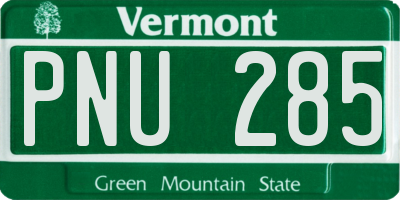 VT license plate PNU285
