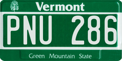 VT license plate PNU286