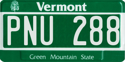 VT license plate PNU288