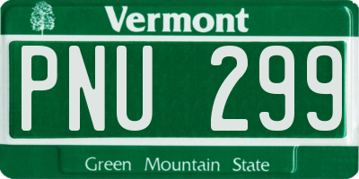 VT license plate PNU299