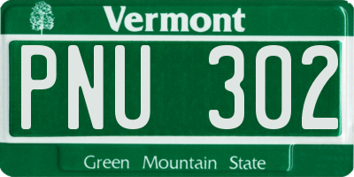VT license plate PNU302