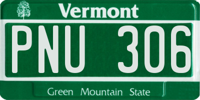 VT license plate PNU306