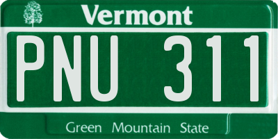 VT license plate PNU311
