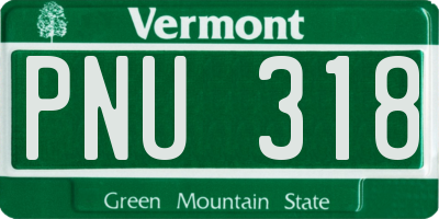 VT license plate PNU318