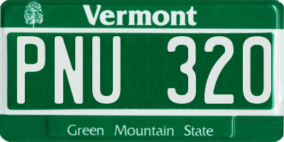 VT license plate PNU320