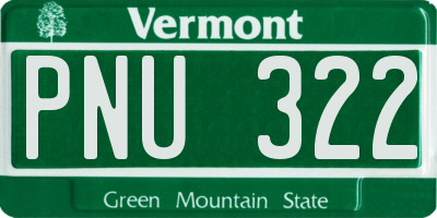VT license plate PNU322