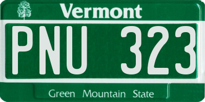 VT license plate PNU323