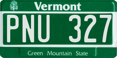 VT license plate PNU327