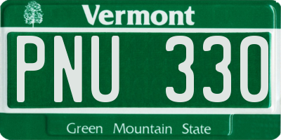 VT license plate PNU330