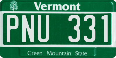 VT license plate PNU331