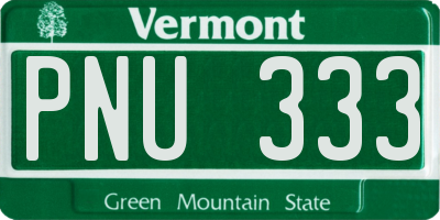 VT license plate PNU333