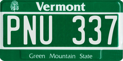 VT license plate PNU337